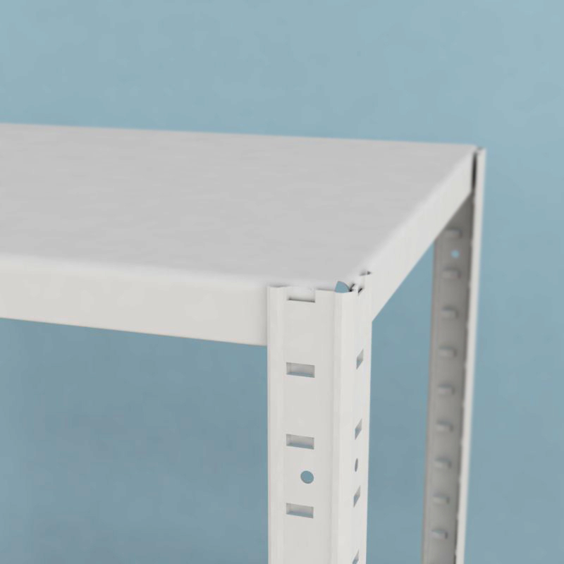 Kovový regál Drumy 2600x1000x400/7, 130kg/pol., biela 