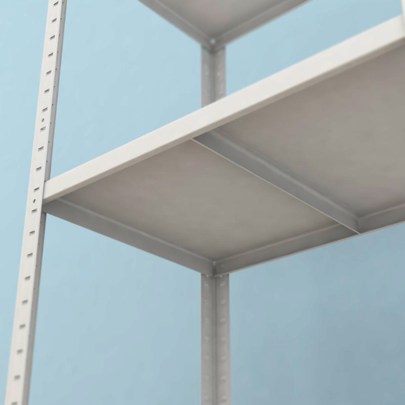 Kovový regál Drumy 2600x1000x400/7, 130kg/pol., biela 