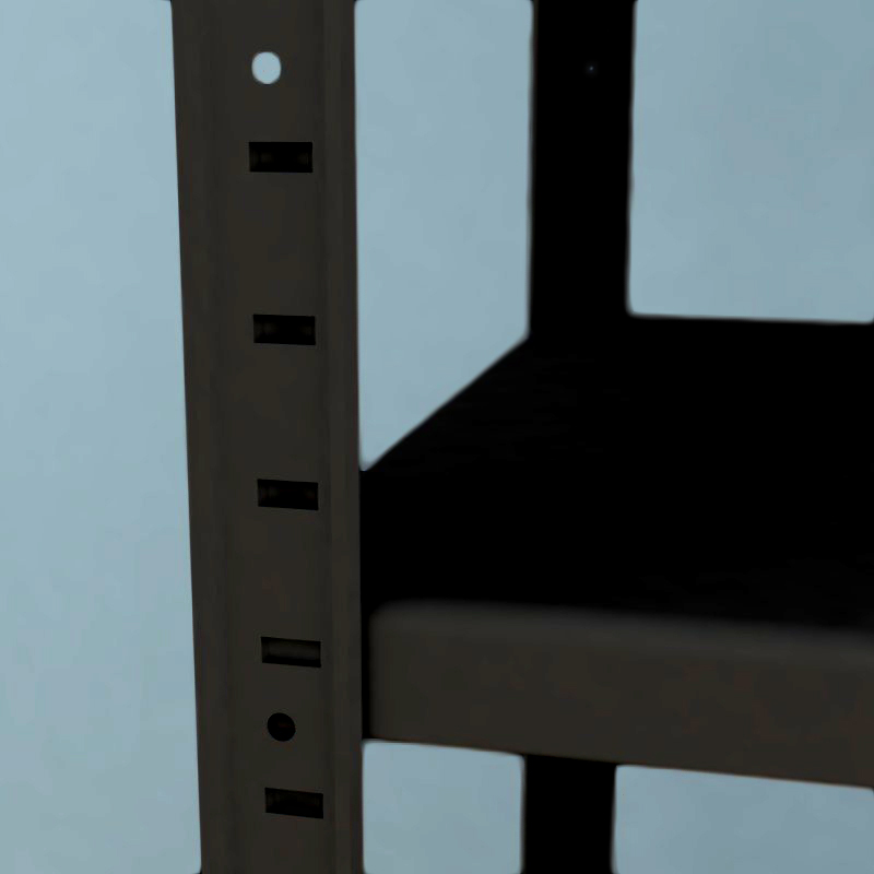 Kovový regál Drumy 2100x1000x400/6, 130 kg/pol., čierna 