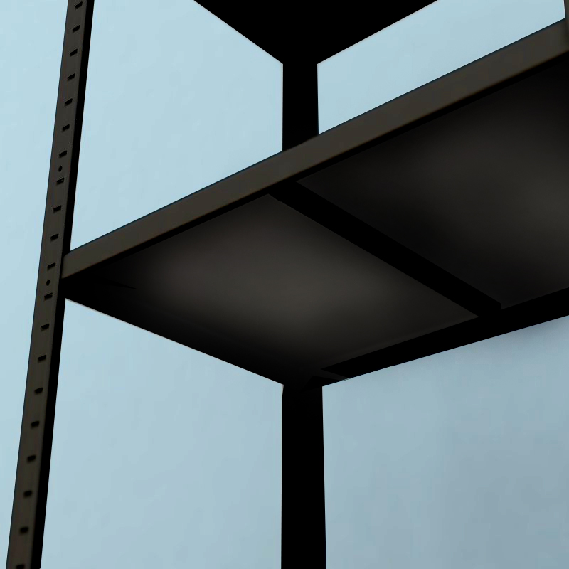 Kovový regál Drumy 2100x1000x400/6, 130 kg/pol., čierna 