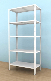 Kovový regál Drumy 2000x1000x400/5, 130kg/pol., biela