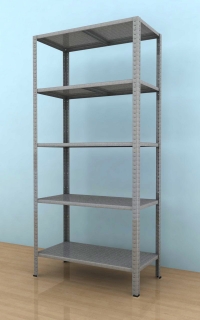 Kovový regál Drumy 2000x1000x400/5, 130kg/pol., pozink