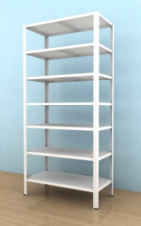 Kovový regál Drumy 2000x1000x400/7, 130kg/pol., biela