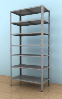Kovový regál Drumy 2000x1000x400/7, 130kg/pol., pozink