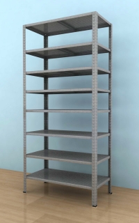 Kovový regál Drumy 2000x1000x400/8, 130kg/pol., pozink