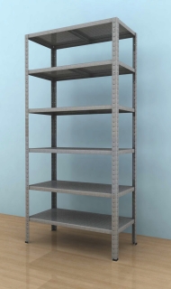Kovový regál Drumy 1600x1000x400/6, 130kg/pol., pozink