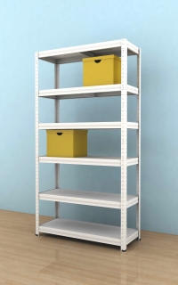 Regál Futur 2100x750x350/6, biela, 350 kg/pol.lamino