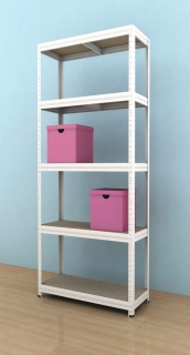 Regál Futur 1800x750x350/5, biela, 350 kg/pol.