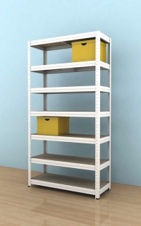 Regál Futur 2100x900x450/7,biela, 350 kg/pol.lamino