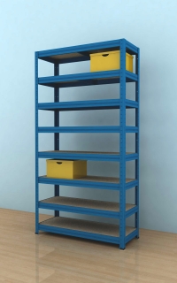 Regál Futur 2100x900x450/8, modrá, 350 kg/pol.
