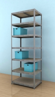 Regál Futur 2400x900x600/7, pozink, 350 kg/pol.