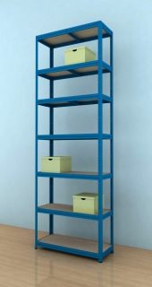 Regál Futur 2700x900x450/7, modrá, 350 kg/pol.