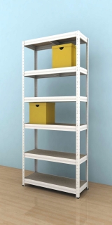 Regál Futur 2100x750x350/6, biela, 350 kg/pol.
