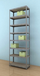 Regál Futur 2700x900x450/8, pozink, 250kg/pol.