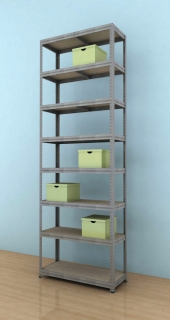 Regál Futur 2700x900x450/8, pozink, 350 kg/pol.