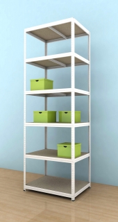 Regál Futur 2700x900x500/6, biela, 350 kg/pol.