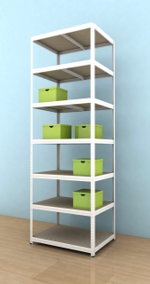 Regál Futur 2700x900x500/7, biela, 350 kg/pol.