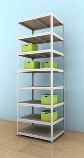 Regál Futur 2700x900x500/8, biela, 350 kg/pol.