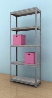 Regál Futur 1800x750x350/5, pozink, 250kg/pol.lamino