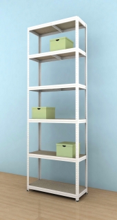 Regál Futur 2700x900x450/6, biela, 350 kg/pol.