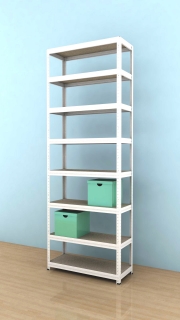 Regál Futur 2400x900x450/8, bílá, 250kg/pol.