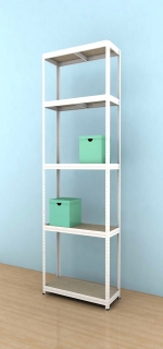 Regál Futur 2400x750x350/5, biela, 350 kg/pol.