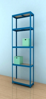 Regál Futur 2400x750x350/5, modrá, 350 kg/pol.