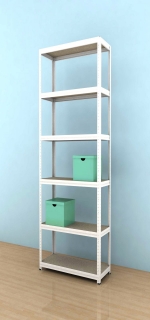 Regál Futur 2400x750x350/6, biela, 250kg/pol.