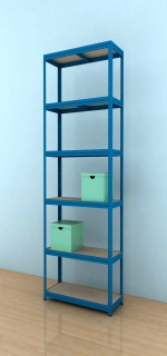 Regál Futur 2400x750x350/6, modrá, 350 kg/pol.