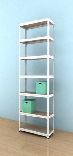 Regál Futur 2400x750x350/7, biela, 250kg/pol.