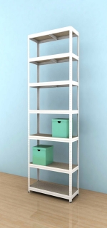 Regál Futur 2400x750x350/7, biela, 350 kg/pol.