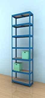 Regál Futur 2400x750x350/7, modrá, 350 kg/pol.