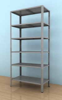 Kovový regál Drumy 2100x1000x400/6, 130 kg/pol., pozink