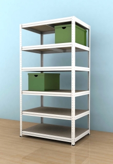 Regál Futur 2100x900x600/6, biela, 350 kg/pol.