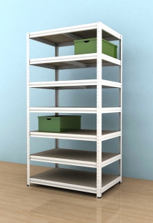 Regál Futur 2100x900x600/7, biela, 350 kg/pol.