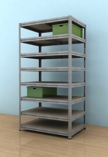 Regál Futur 2100x900x600/8, pozink, 350 kg/pol.