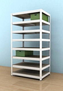 Regál Futur 2100x900x600/8, biela, 350 kg/pol.