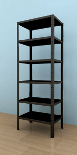Kovový regál Drumy 2100x600x400/6, 130 kg/pol., čierna 